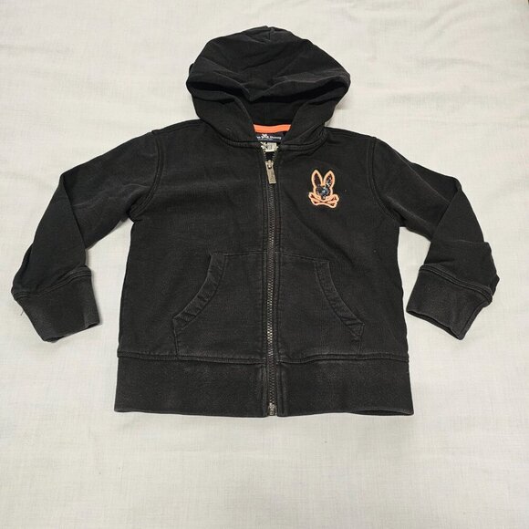 Psycho Bunny Full Zip Kangaroo Pocket Hoodie Size XXS 4 Black - Picture 3 of 12